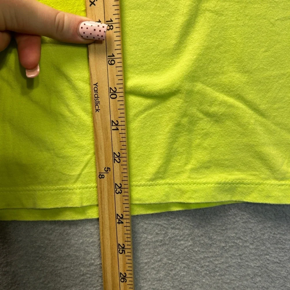 The North Face T Shirt Womens Medium Neon Lime Green Logo Short Sleeve Tee - Picture 6 of 8